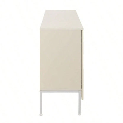 UStyle Elegant Sideboard Featuring Curved Bottom Doors with Arched Groove Design in a Stylish Four - Door Layout, Suitable Living Rooms, Entrance and Study