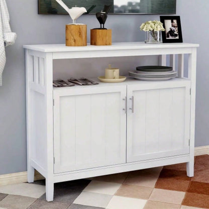 Kitchen storage sideboard and buffet server cabinet - White