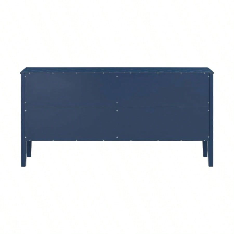 USTYLE 63 - Inch Four - Door Sideboard - Geometric Patterned Design with Vintage Metal Handles, Narrow Entryway Table Living Room, Foyer, and Hallway