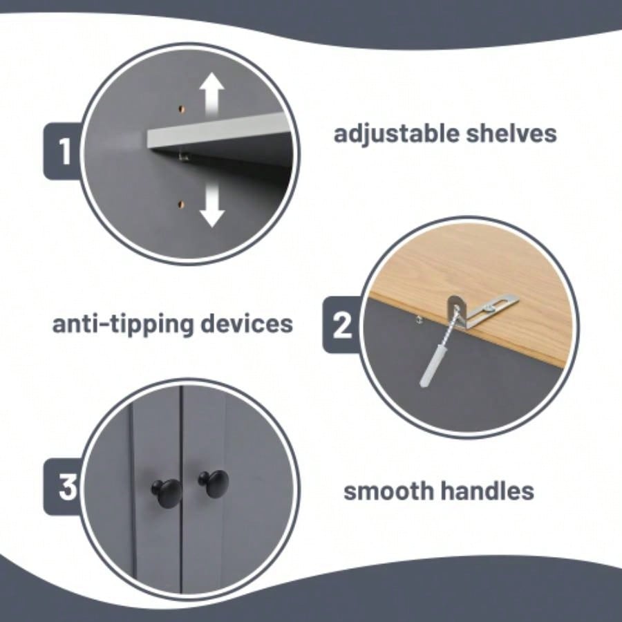 Assembly Video ProvidedTOPMAX 40.2x20x71.3inch High Freestanding Kitchen Pantry Large Cupboard Storage Cabinet with 2 Drawers, 2 Adjustable Shelves, 8 Door Shelves Kitchen, Dining Room, Gray