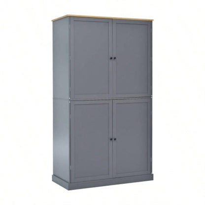 Assembly Video ProvidedTOPMAX 40.2x20x71.3inch High Freestanding Kitchen Pantry Large Cupboard Storage Cabinet with 2 Drawers, 2 Adjustable Shelves, 8 Door Shelves Kitchen, Dining Room, Gray