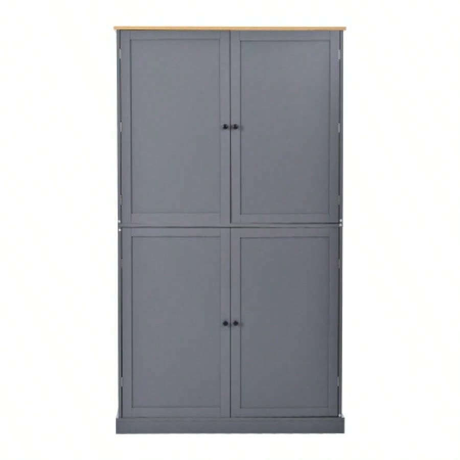Assembly Video ProvidedTOPMAX 40.2x20x71.3inch High Freestanding Kitchen Pantry Large Cupboard Storage Cabinet with 2 Drawers, 2 Adjustable Shelves, 8 Door Shelves Kitchen, Dining Room, Gray