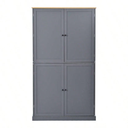 Assembly Video ProvidedTOPMAX 40.2x20x71.3inch High Freestanding Kitchen Pantry Large Cupboard Storage Cabinet with 2 Drawers, 2 Adjustable Shelves, 8 Door Shelves Kitchen, Dining Room, Gray