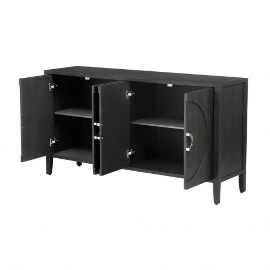 UStyle Sophisticated Fir Veneer Cabinet with Textured, Suitable Corridor, Entrance, Living Room, Study