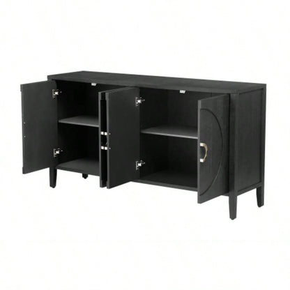 UStyle Sophisticated Fir Veneer Cabinet with Textured, Suitable Corridor, Entrance, Living Room, Study