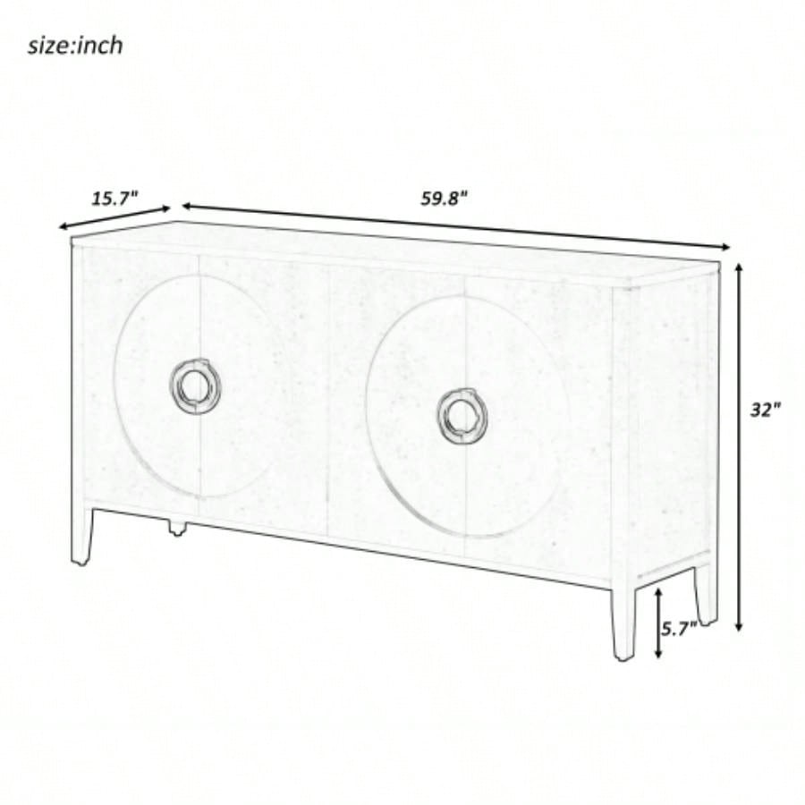 UStyle Sophisticated Fir Veneer Cabinet with Textured, Suitable Corridor, Entrance, Living Room, Study