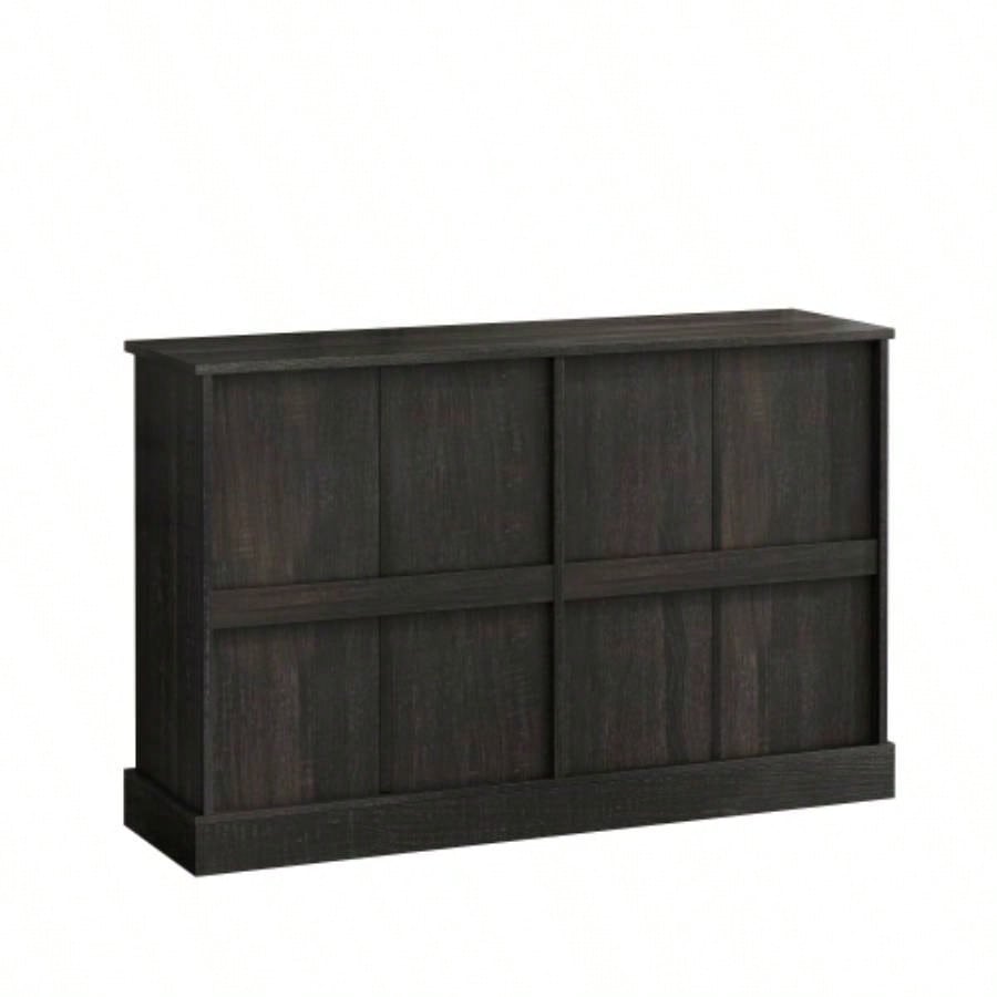 Vintage Black Brown Sideboard with Two Drawers and Four Doors Living Room, Bedroom, and Kitchen, Room Storage Cabinet, Black Brown