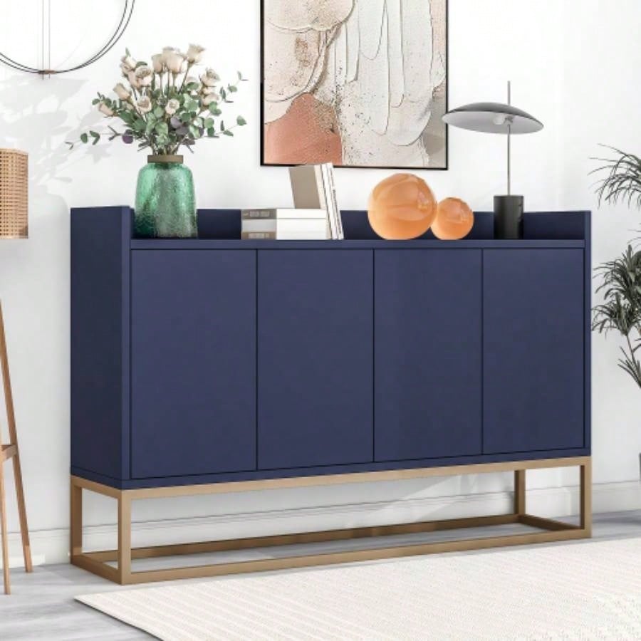 TREXM Modern Sideboard Elegant Buffet Cabinet with Large Storage Space Dining Room, Entryway Navy