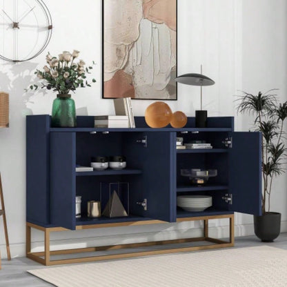 TREXM Modern Sideboard Elegant Buffet Cabinet with Large Storage Space Dining Room, Entryway Navy
