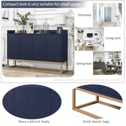 TREXM Modern Sideboard Elegant Buffet Cabinet with Large Storage Space Dining Room, Entryway Navy