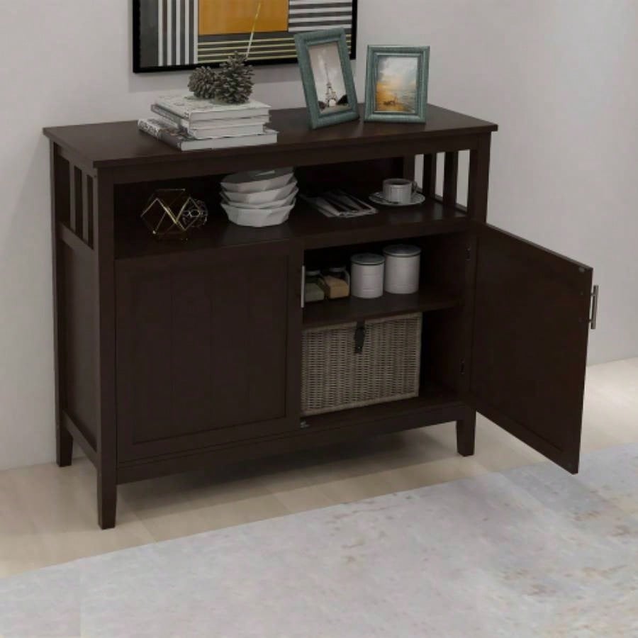 Kitchen Storage Sideboard And Buffet Server Cabinet - Brown Color