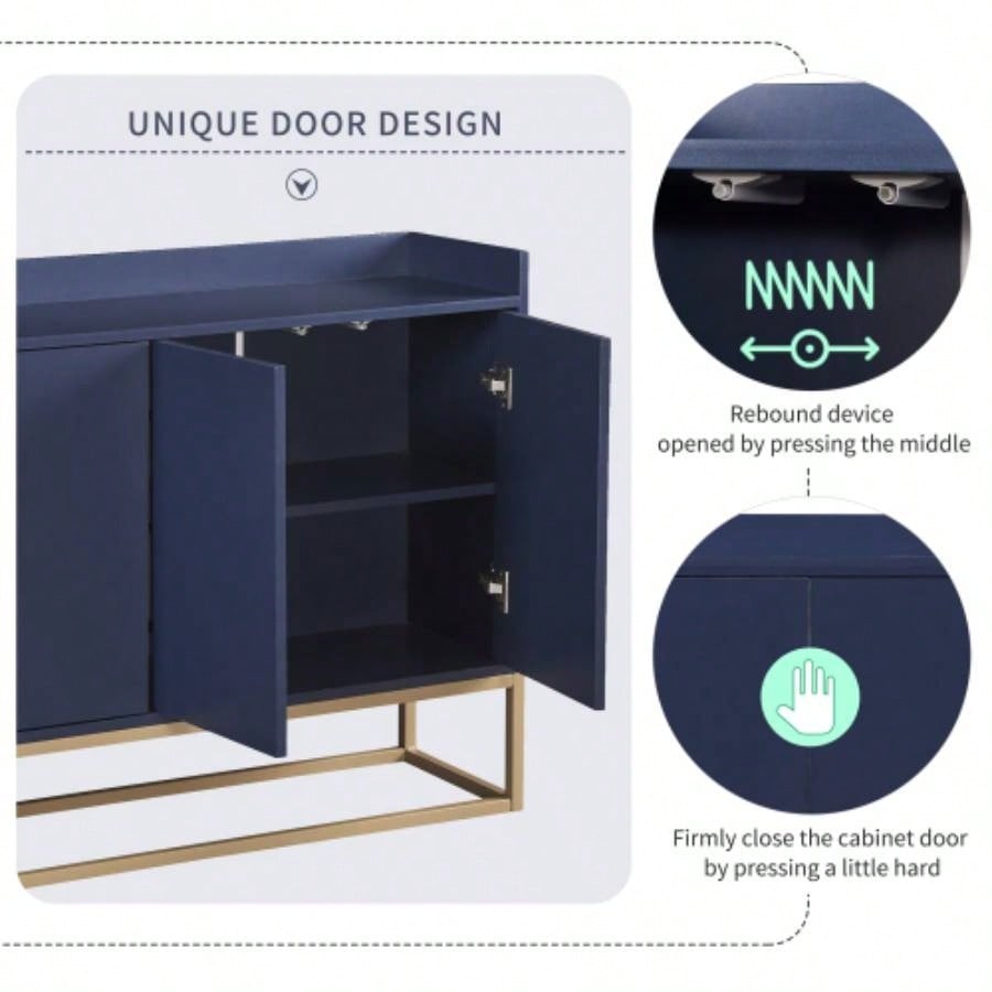 TREXM Modern Sideboard Elegant Buffet Cabinet with Large Storage Space Dining Room, Entryway Navy