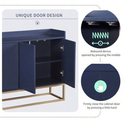 TREXM Modern Sideboard Elegant Buffet Cabinet with Large Storage Space Dining Room, Entryway Navy