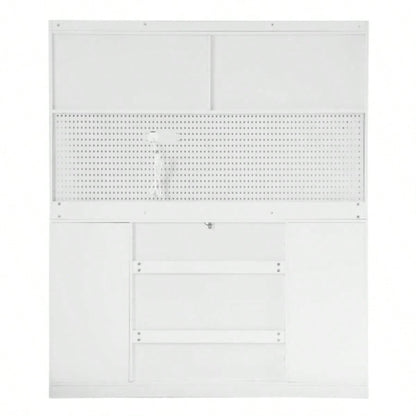 Assembly Video Offered TOPMAX Freestanding 63 Buffet with Hutch, Large Coffee Bar Storage Cabinet with 6 Drawers, 5 Cabinets with Adjustable Shelves, Pegboard, Towel Rack, Power Outlet, White