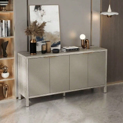 Sideboard Buffet Cabinet, 59 Storage Cabinet with Storage, Modern Wood Buffet Cabinet, Storage Cabinet with 4 Doors Adjustable Shelves Living Room, Dining Room, Kitchen and Entryway