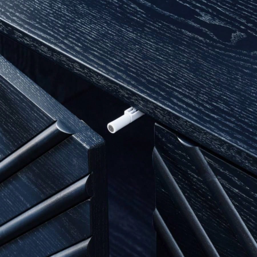 60.5 Buffet Cabinet with Storage, Farmhouse Fluted Sideboard with Geometric Pattern Adjustable Shelves, Mid Modern TV Stand Living Room Kitchen Dining Room Entryway, Blue