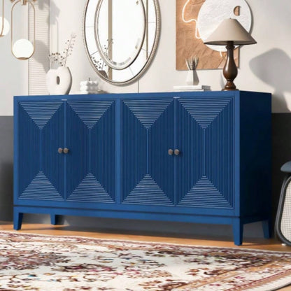 USTYLE Sleek Storage Cabinet Sideboard Buffet with Vertical Line Design, Suitable Study, Entrance and Living Room