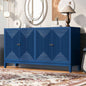 USTYLE Sleek Storage Cabinet Sideboard Buffet with Vertical Line Design, Suitable Study, Entrance and Living Room