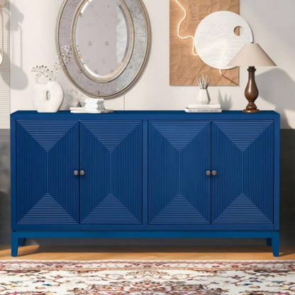 USTYLE Sleek Storage Cabinet Sideboard Buffet with Vertical Line Design, Suitable Study, Entrance and Living Room