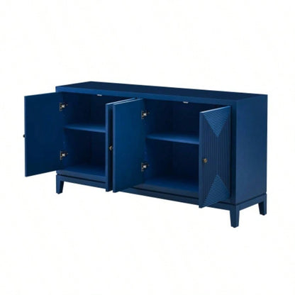 USTYLE Sleek Storage Cabinet Sideboard Buffet with Vertical Line Design, Suitable Study, Entrance and Living Room