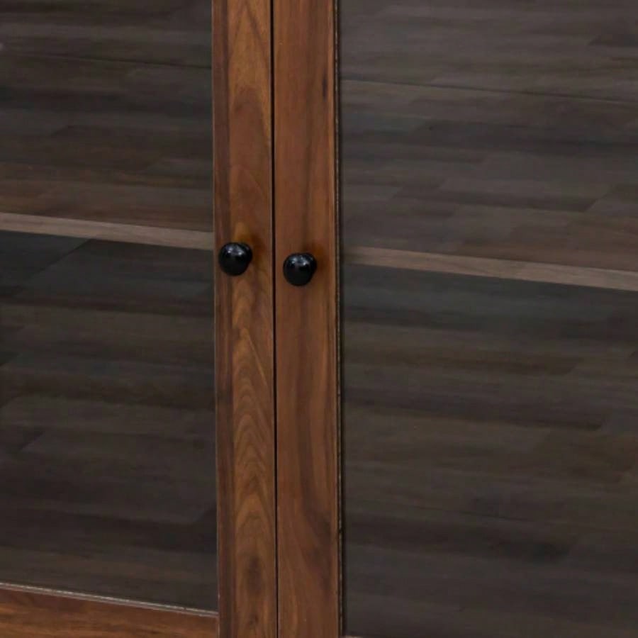 63 Large Kitchen Hutch Cabinet, Freestanding Pantry Cabinets Storage Kitchen Cupboard with 4 Doors, 4 Drawers Microwave Shelf, Walnut