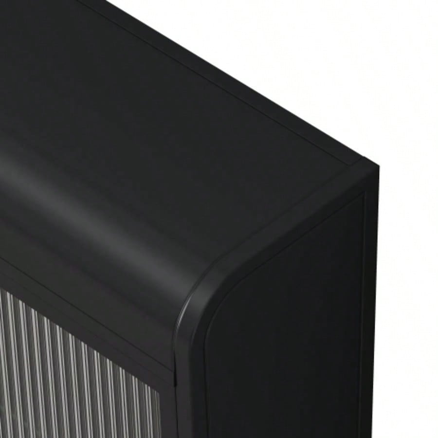 3 Door Arched Wall Mounted Glass Cabinets Kitchen, Living Room and BathroomBlack