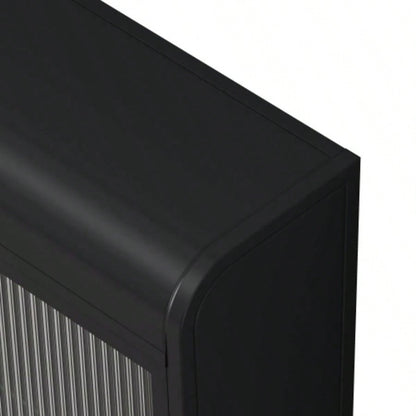 3 Door Arched Wall Mounted Glass Cabinets Kitchen, Living Room and BathroomBlack