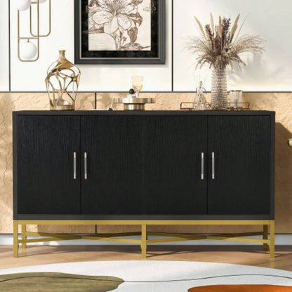 USTYLE Distinctive Features of Four - Door Sideboard with Metal and - Leg Design, Suitable Living Rooms, Entrance and Study