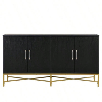 USTYLE Distinctive Features of Four - Door Sideboard with Metal and - Leg Design, Suitable Living Rooms, Entrance and Study