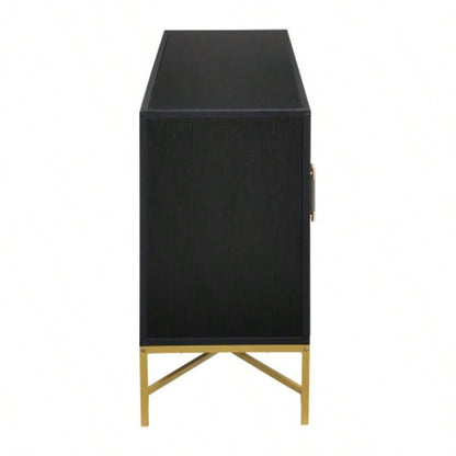 USTYLE Distinctive Features of Four - Door Sideboard with Metal and - Leg Design, Suitable Living Rooms, Entrance and Study