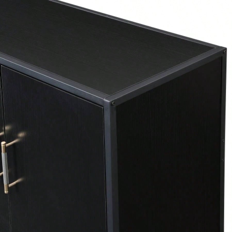 USTYLE Distinctive Features of Four - Door Sideboard with Metal and - Leg Design, Suitable Living Rooms, Entrance and Study