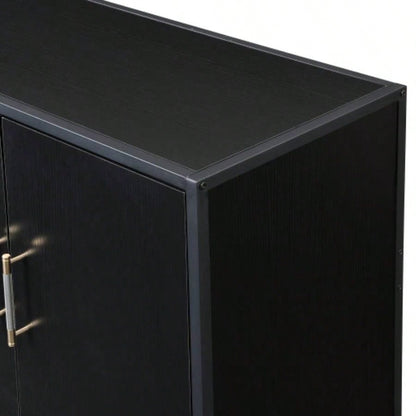 USTYLE Distinctive Features of Four - Door Sideboard with Metal and - Leg Design, Suitable Living Rooms, Entrance and Study
