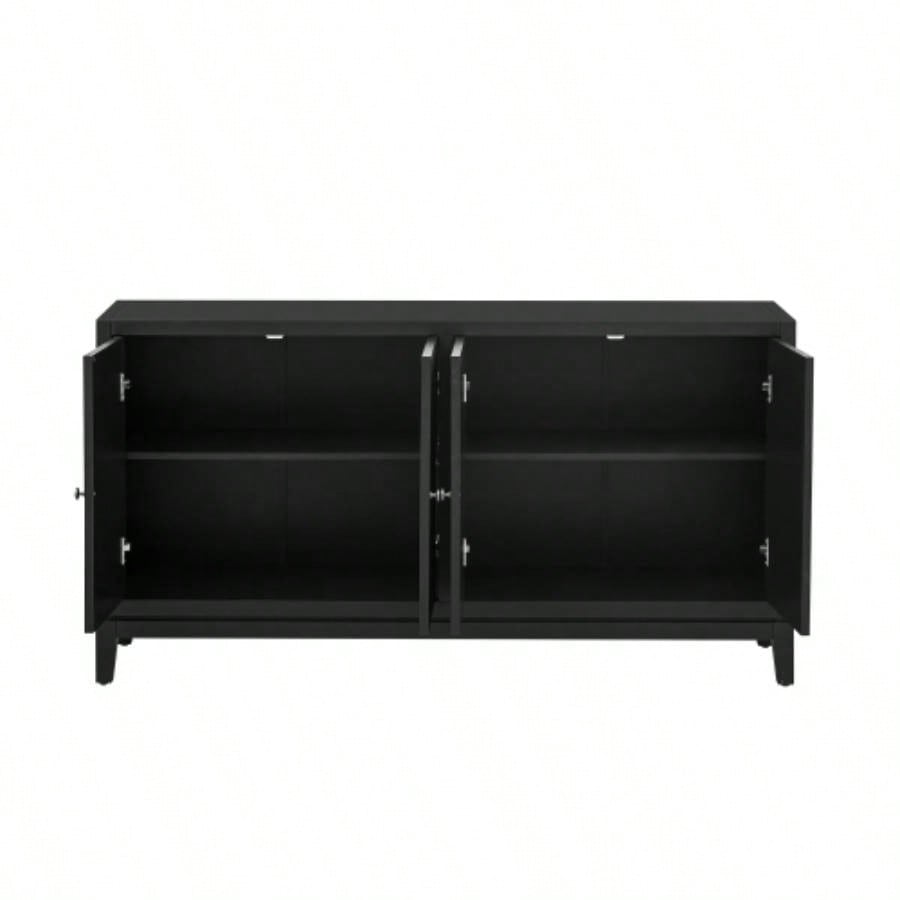 USTYLE Sleek Storage Cabinet Sideboard Buffet with Vertical Line Design, Suitable Study, Entrance and Living Room