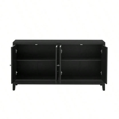 USTYLE Sleek Storage Cabinet Sideboard Buffet with Vertical Line Design, Suitable Study, Entrance and Living Room