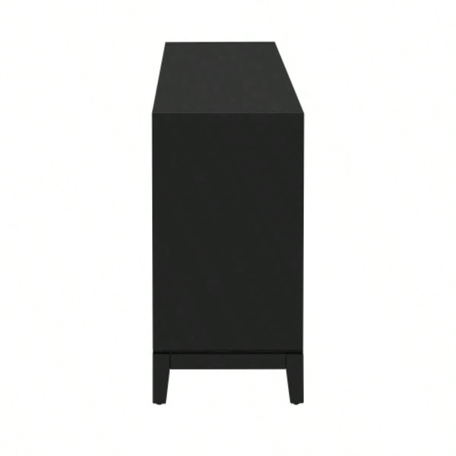 USTYLE Sleek Storage Cabinet Sideboard Buffet with Vertical Line Design, Suitable Study, Entrance and Living Room
