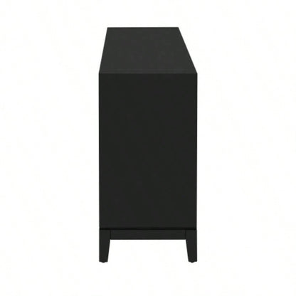 USTYLE Sleek Storage Cabinet Sideboard Buffet with Vertical Line Design, Suitable Study, Entrance and Living Room