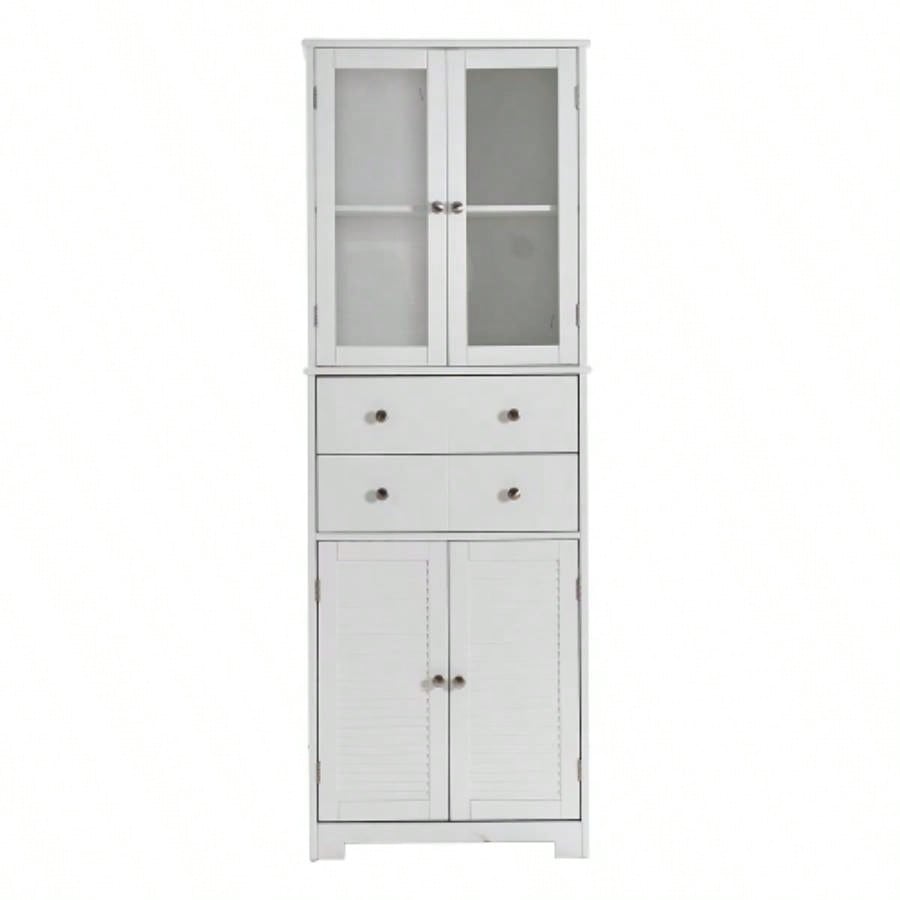 67 Tall Kitchen Pantry Cabinet with Doors and Shelves Large Stand Up Pantry Storage Cabinet with Drawer Large Food Cupboard Storage Cabinet Kitchen Bathroom Room, White