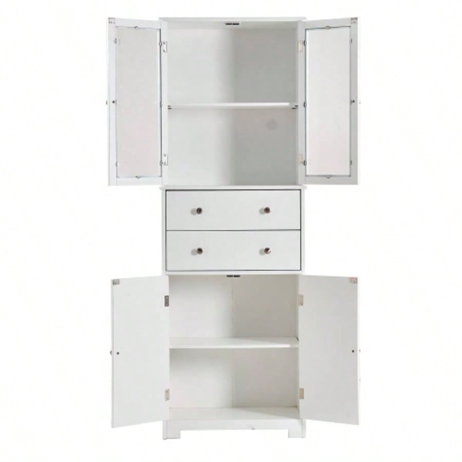 67 Tall Kitchen Pantry Cabinet with Doors and Shelves Large Stand Up Pantry Storage Cabinet with Drawer Large Food Cupboard Storage Cabinet Kitchen Bathroom Room, White