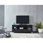 Wood TV stand Media Console with Storage Cabinet Living Room, Bedroom, Black - Wood Grain