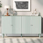 USTYLE Elegant Four - Door Sideboard with Wavy Pattern Doors, Cylindrical, and Sleek Metal Handles, Adjustable, Suitable Study, Entryway and Living Room