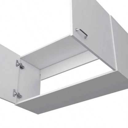 Wall cabinet 19H, two Doors, two internal Shelves, White