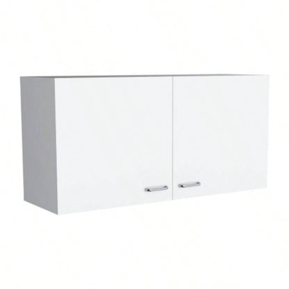 Wall cabinet 19H, two Doors, two internal Shelves, White