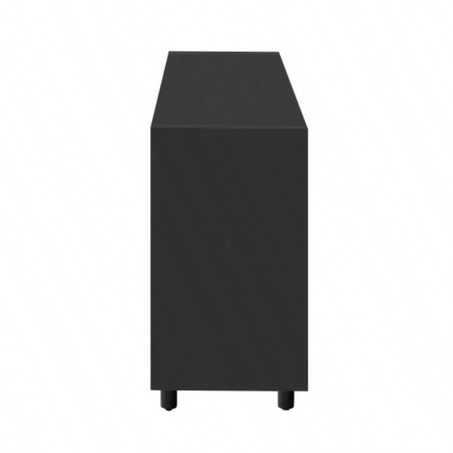 USTYLE Stylish Storage Cabinet Sideboard Wooden Cabinet with Embossed Curved Doors, Suitable Living Rooms, Entrance and Study Rooms