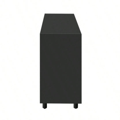 USTYLE Stylish Storage Cabinet Sideboard Wooden Cabinet with Embossed Curved Doors, Suitable Living Rooms, Entrance and Study Rooms