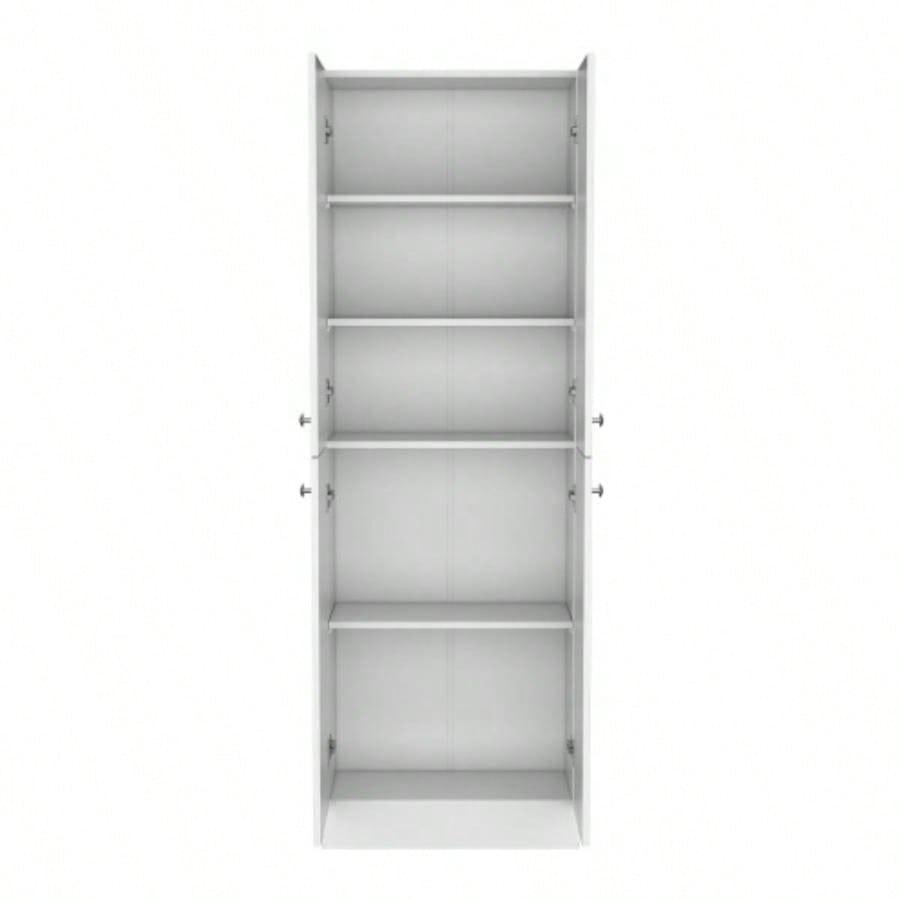 Kitchen Pantry 71 H, 4 Doors, 5 Adjustable Shelves, Laundry, White