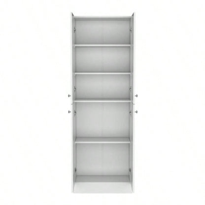 Kitchen Pantry 71 H, 4 Doors, 5 Adjustable Shelves, Laundry, White