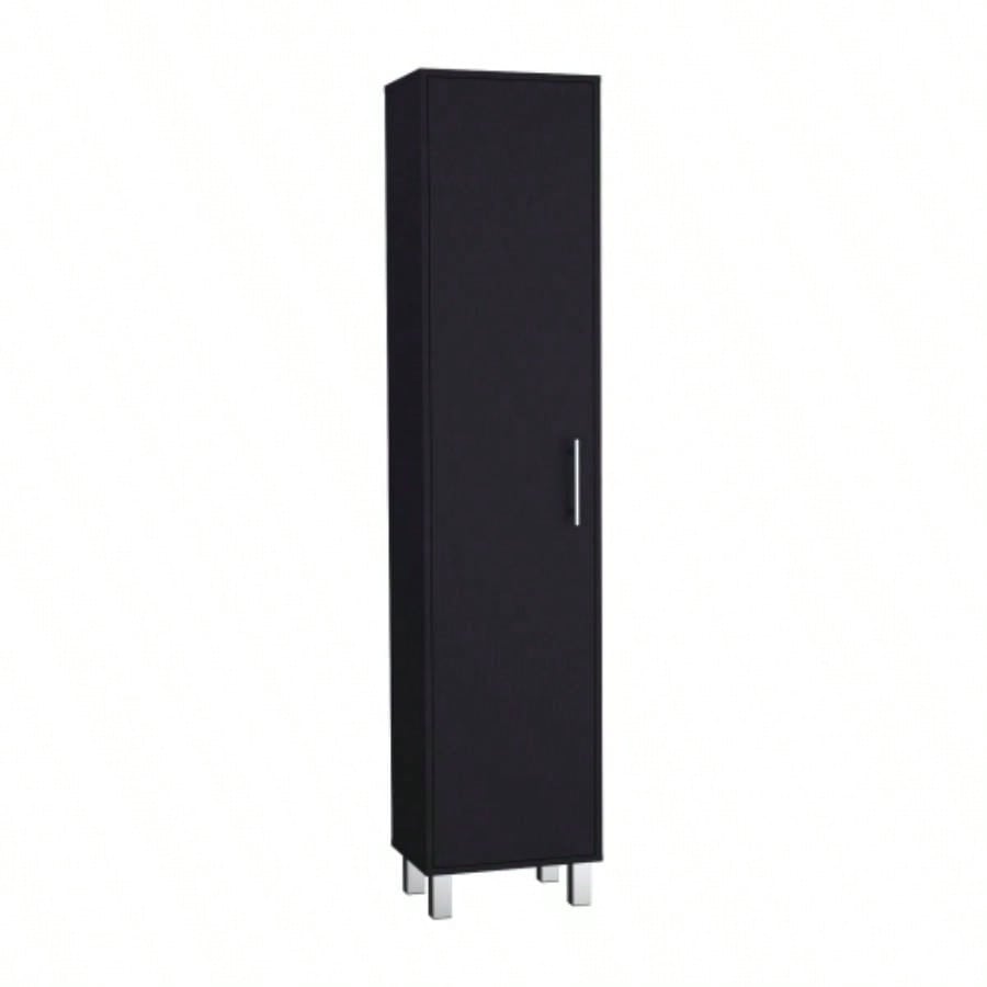 Storage Cabinet 71H with 5 - Tier Shelf, 3 Broom Hangers and Metal hardware, Black
