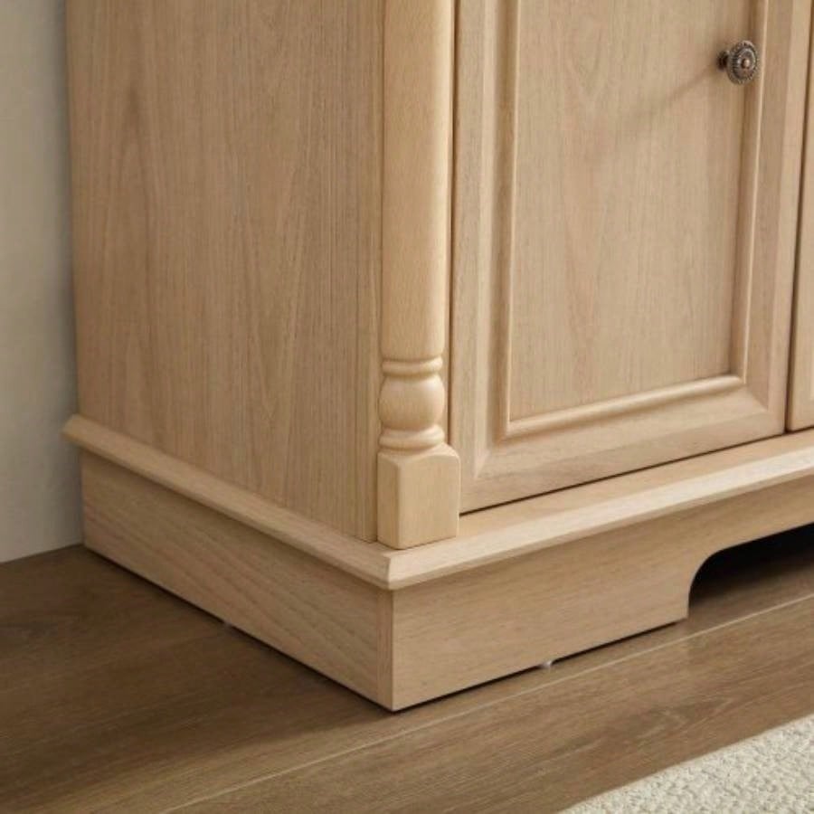 Farmhouse Style Kitchen Storage Cabinet, Large Wall Cabinet with Drawers and Doors in Roman Column Shape, Wooden Coffee Bar, Wine Cooler Living Room Hallway