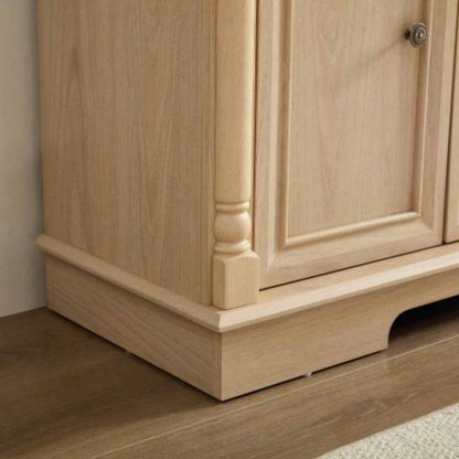 Farmhouse Style Kitchen Storage Cabinet, Large Wall Cabinet with Drawers and Doors in Roman Column Shape, Wooden Coffee Bar, Wine Cooler Living Room Hallway