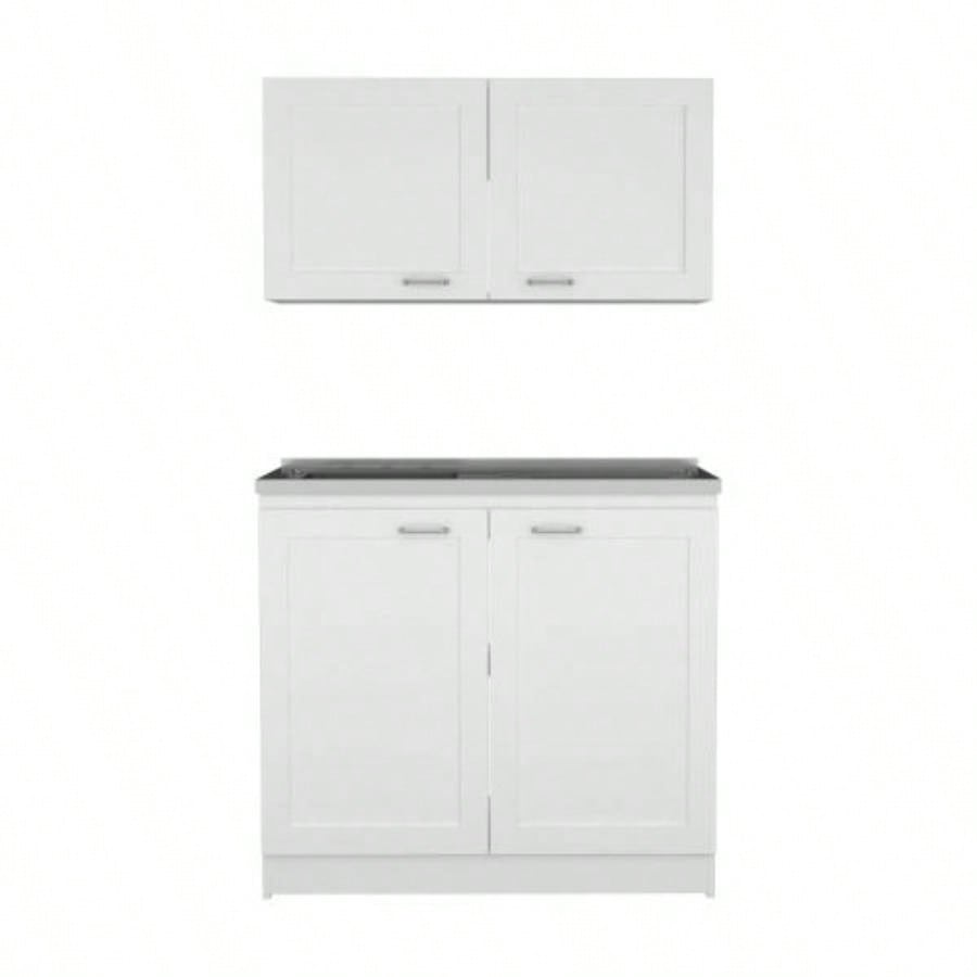 Cabinet, Two Parts Set, White